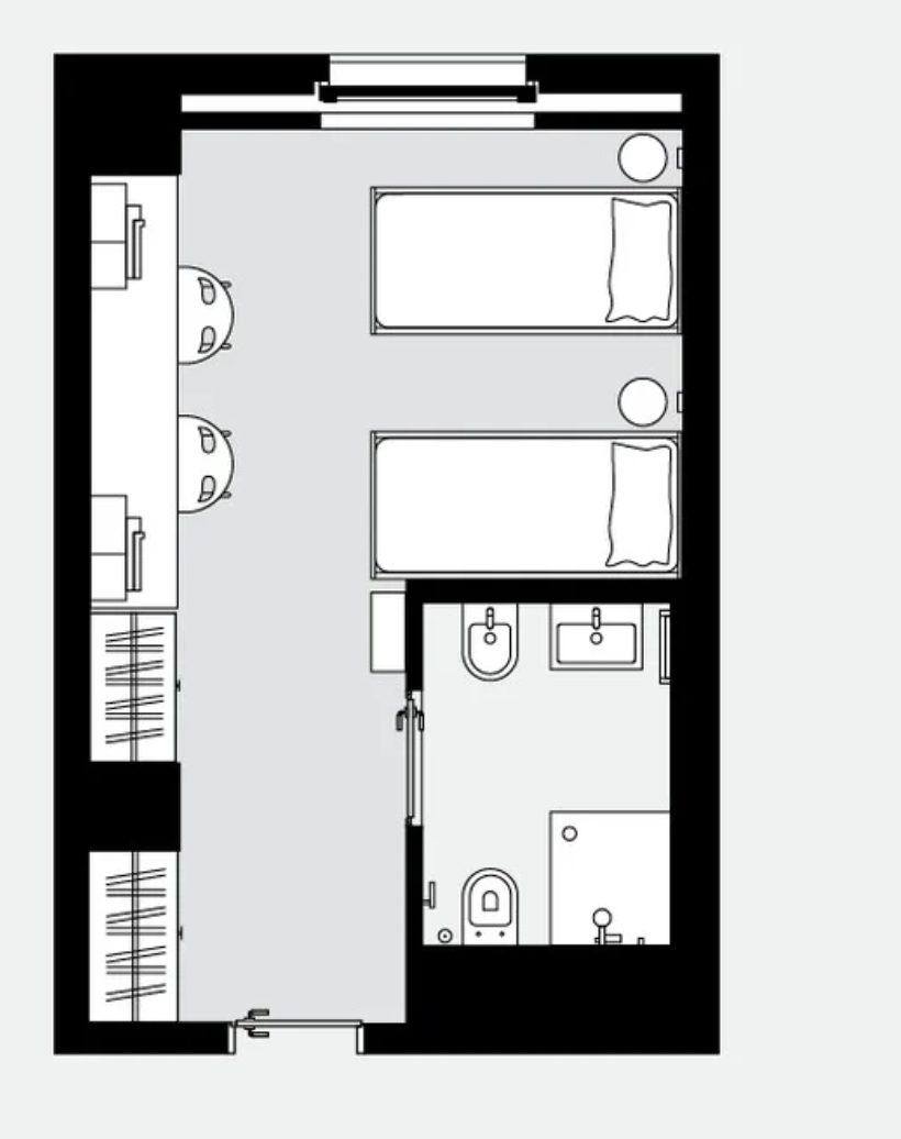 Bed in twin room | first semester